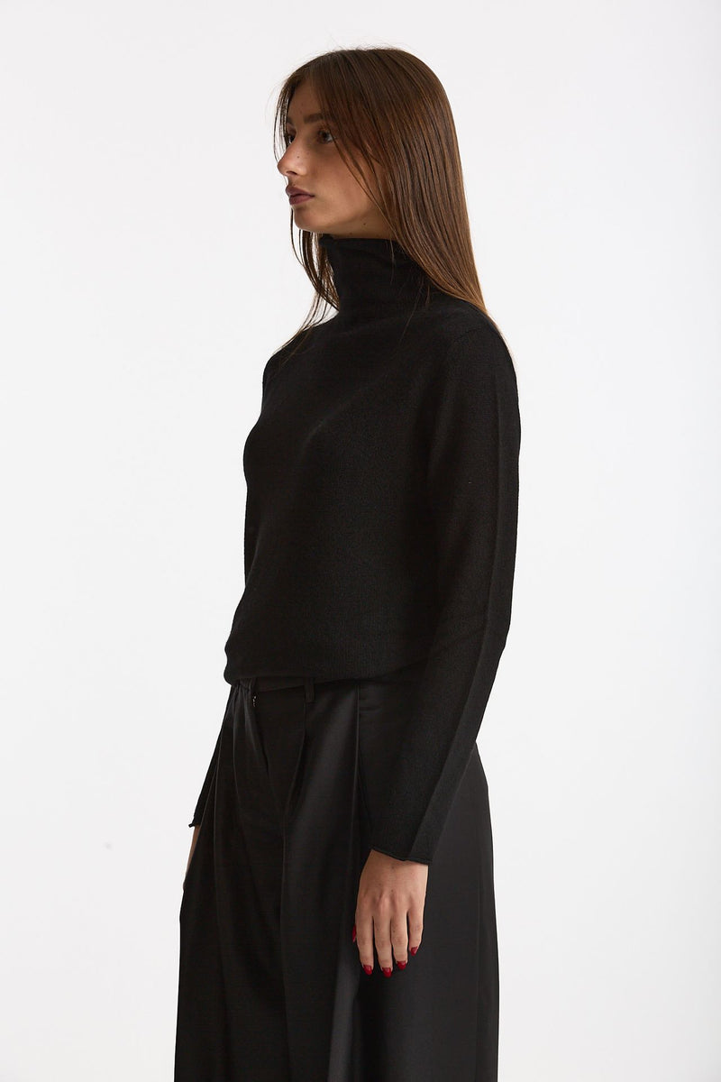 Maglia dolcevita regular in cashmere nuvola nero women Be you - 2
