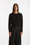 Maglia girocollo regular in cashmere a due fili nero women Be you - 1