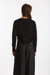 Maglia girocollo regular in cashmere a due fili nero women Be you - 3