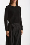 Maglia girocollo regular in cashmere a due fili nero women Be you - 4