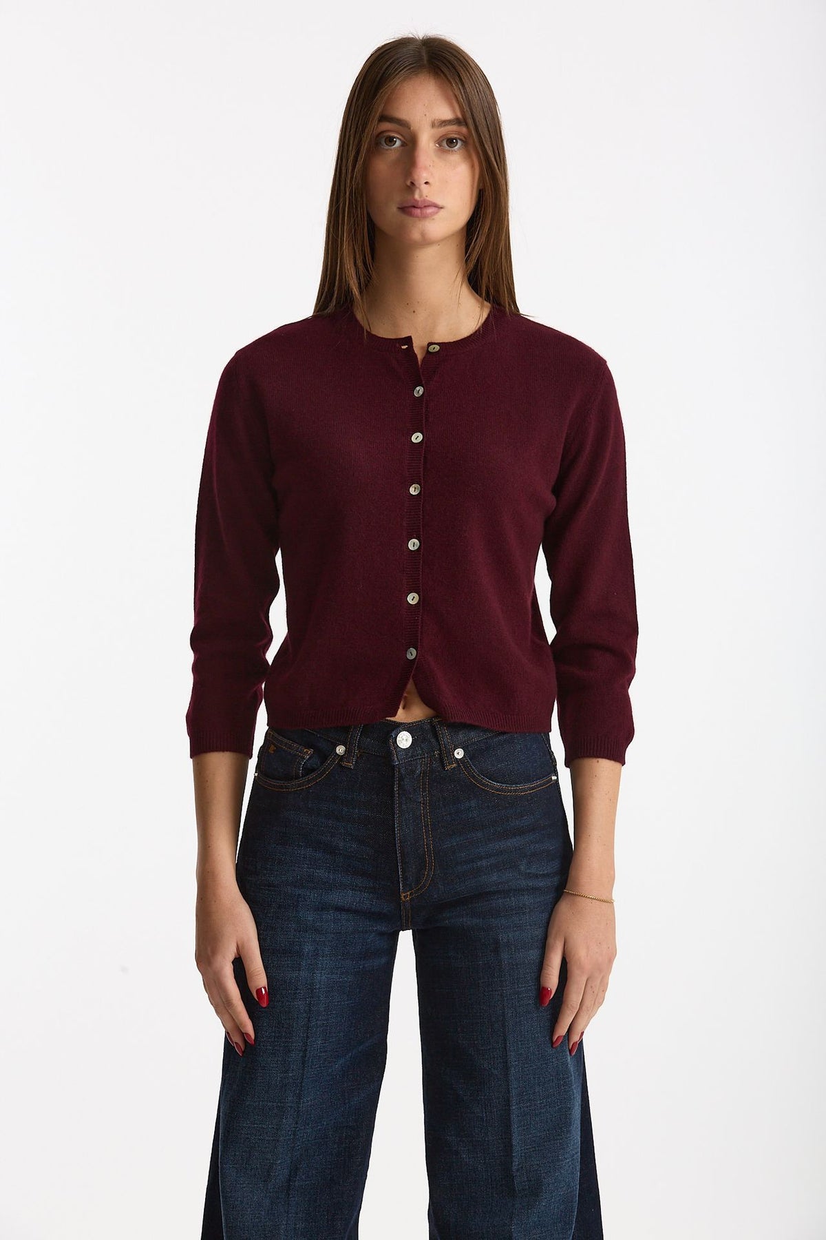 Cardigan slim in cashmere merlot women Be you - 1