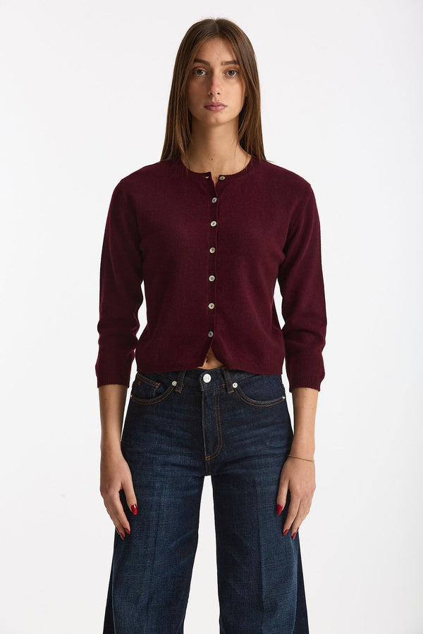Cardigan slim in cashmere merlot women Be you