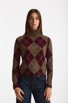 Maglia dolcevita in cashmere a due fili a rombi women Be you - 3