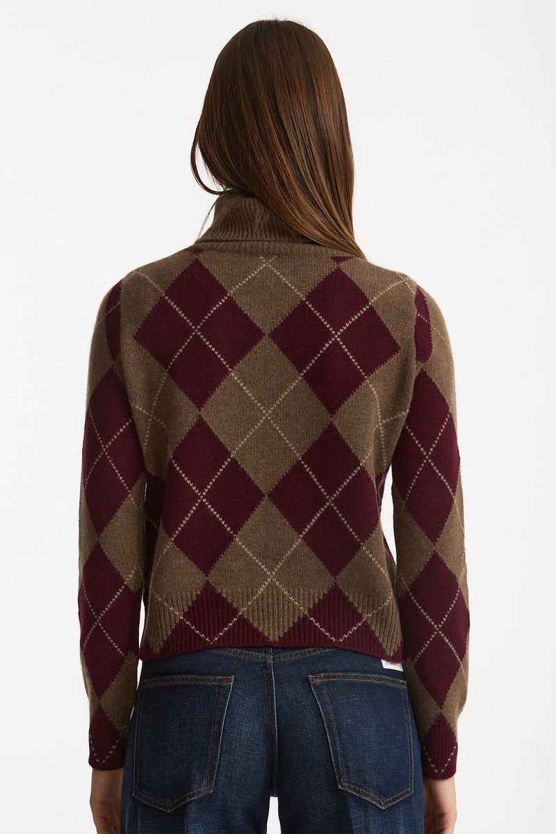 Maglia dolcevita in cashmere a due fili a rombi women Be you - 5