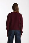 Maglia girocollo regular in cashmere a due fili merlot women Be you - 3