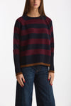 Maglia girocollo rigata in cashmere a due fili women Be you - 1