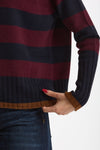 Maglia girocollo rigata in cashmere a due fili women Be you - 5