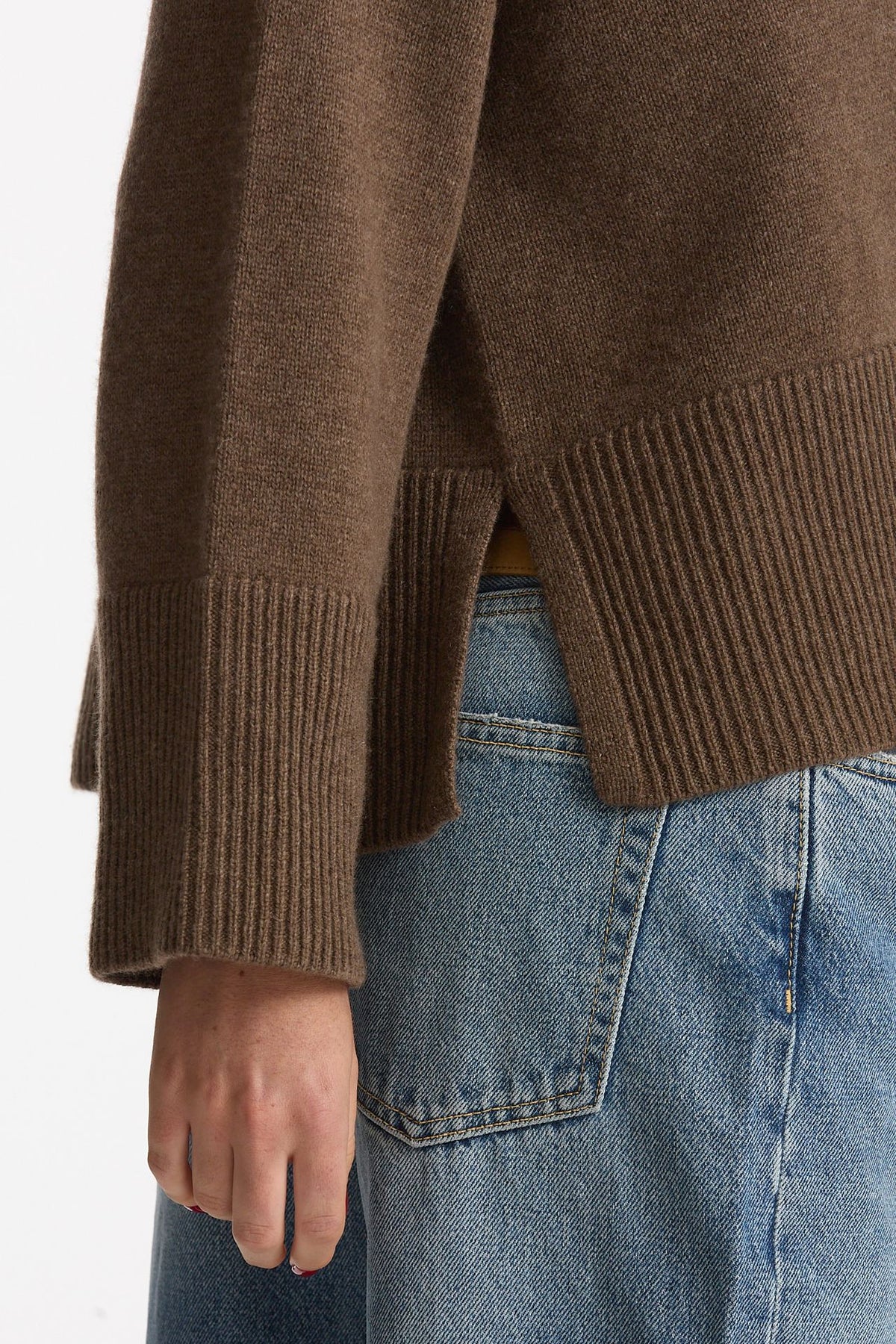 Cardigan over in cashmere a due fili  beige tortora women Be you - 4
