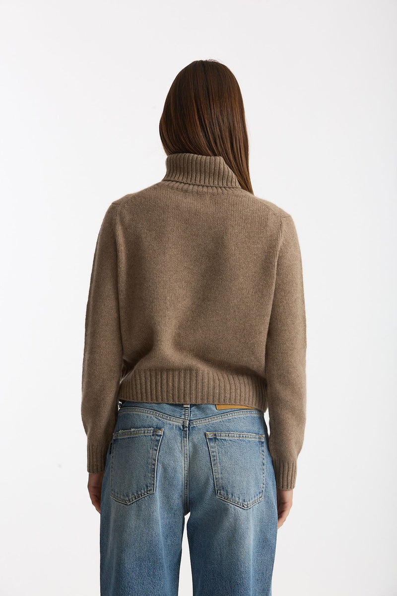 Maglia dolcevita in cashmere a due fili tortora chiaro women Be you - 3