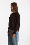 Maglia girocollo in cashmere a due fili marrone women Be you - 2