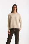 Maglia girocollo in cashmere a due fili beige women Be you - 2