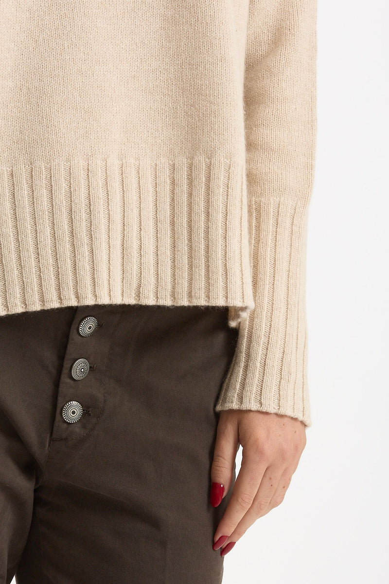 Maglia girocollo in cashmere a due fili beige women Be you - 6