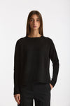 Maglia girocollo in cashmere a due fili nero women Be you - 2
