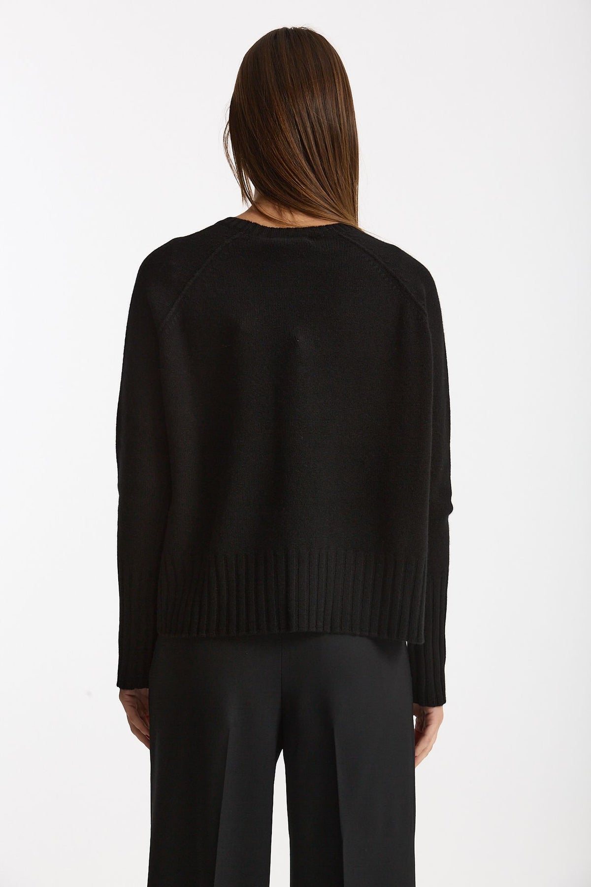 Maglia girocollo in cashmere a due fili nero women Be you - 3