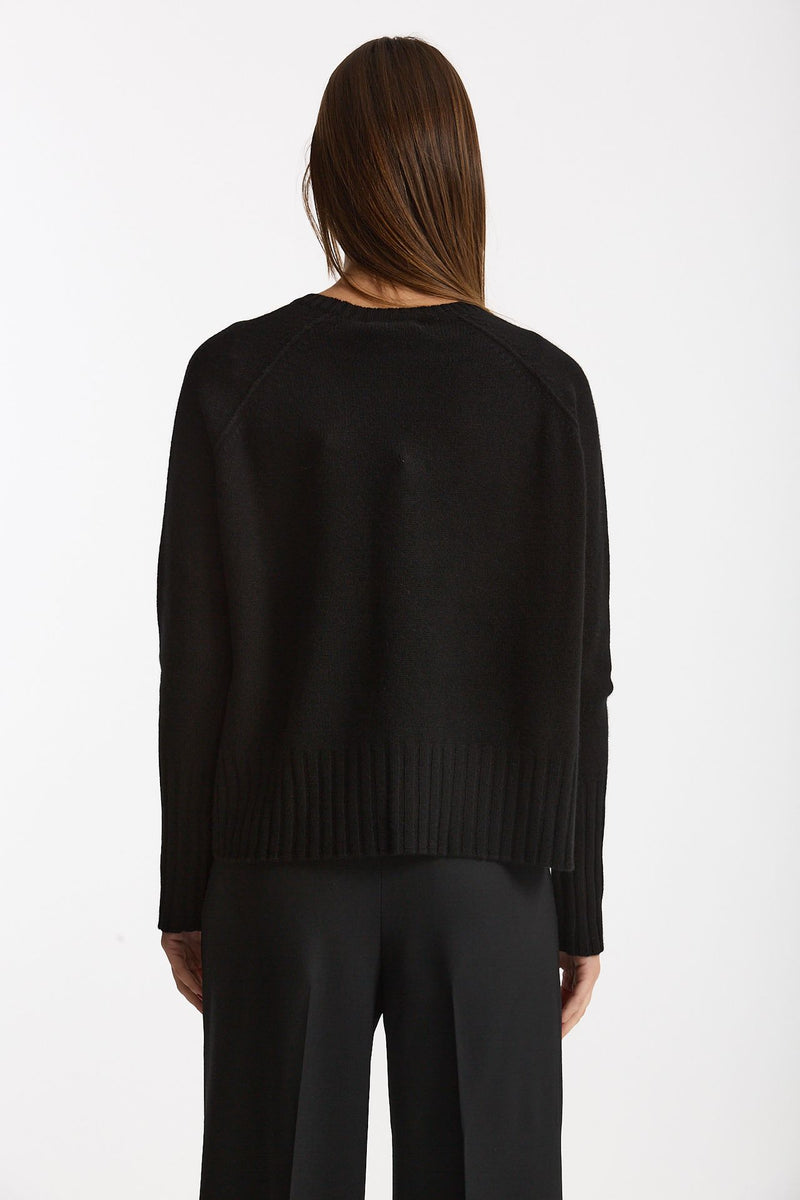 Maglia girocollo in cashmere a due fili nero women Be you - 3