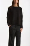 Maglia girocollo in cashmere a due fili nero women Be you - 4