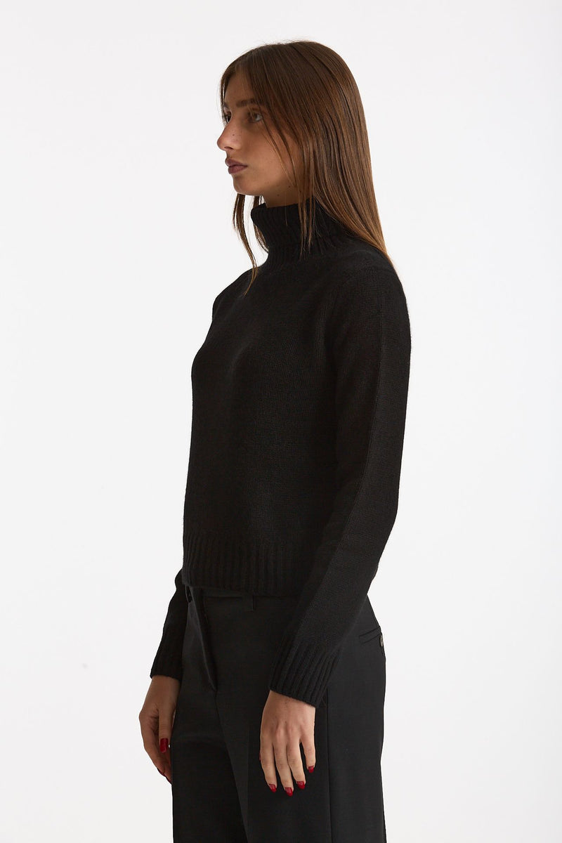 Maglia dolcevita in cashmere a due fili nero women Be you - 3