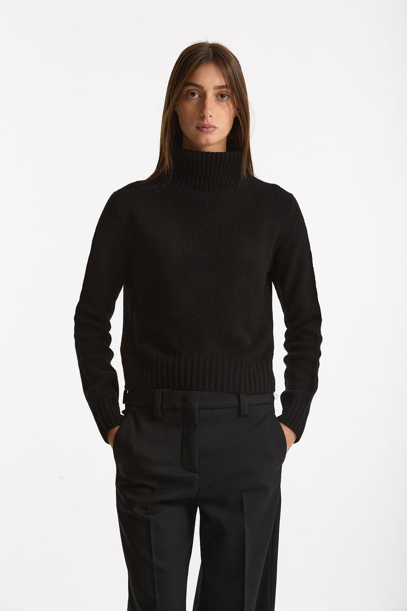 Maglia dolcevita in cashmere a due fili nero women Be you - 2