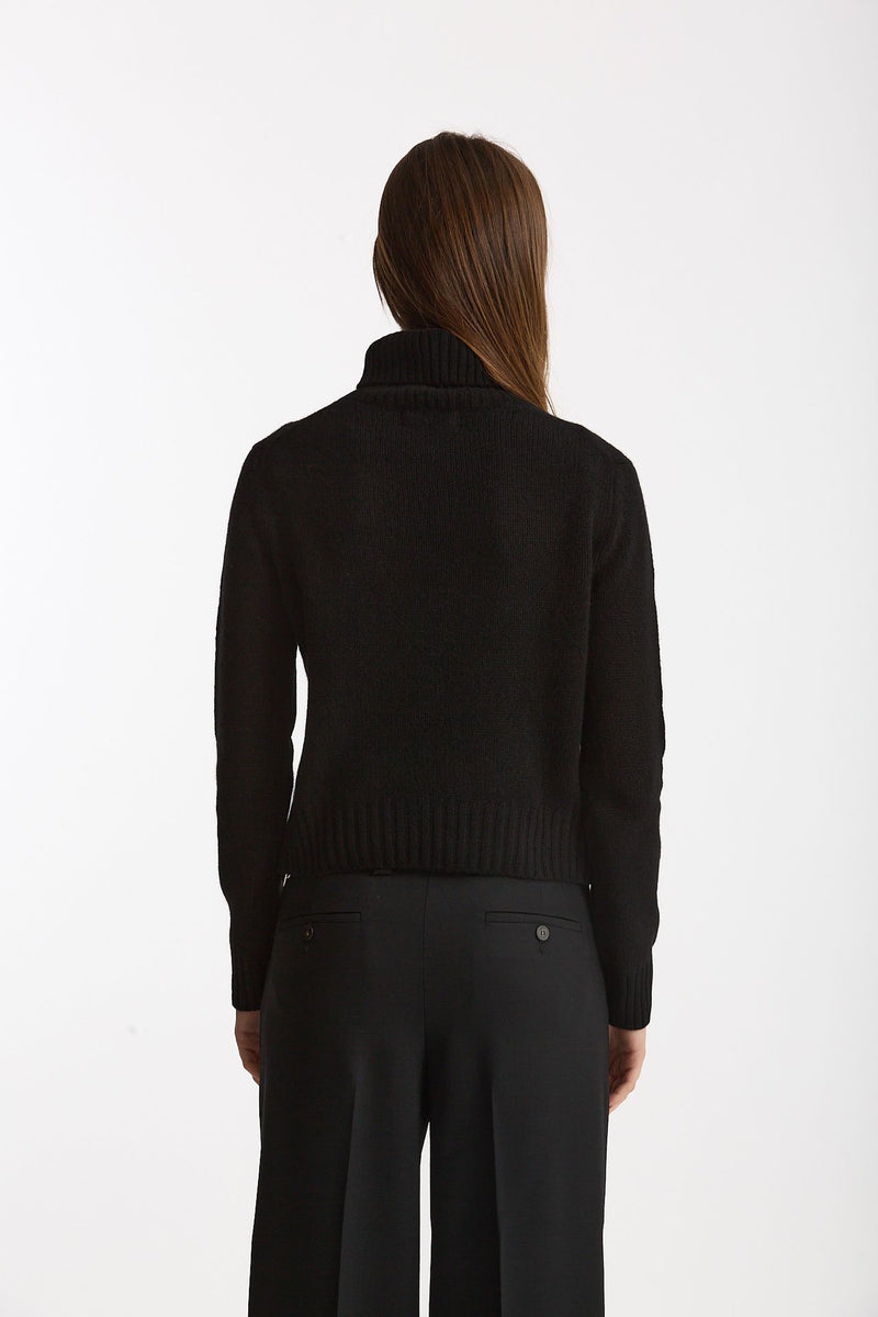 Maglia dolcevita in cashmere a due fili nero women Be you - 4