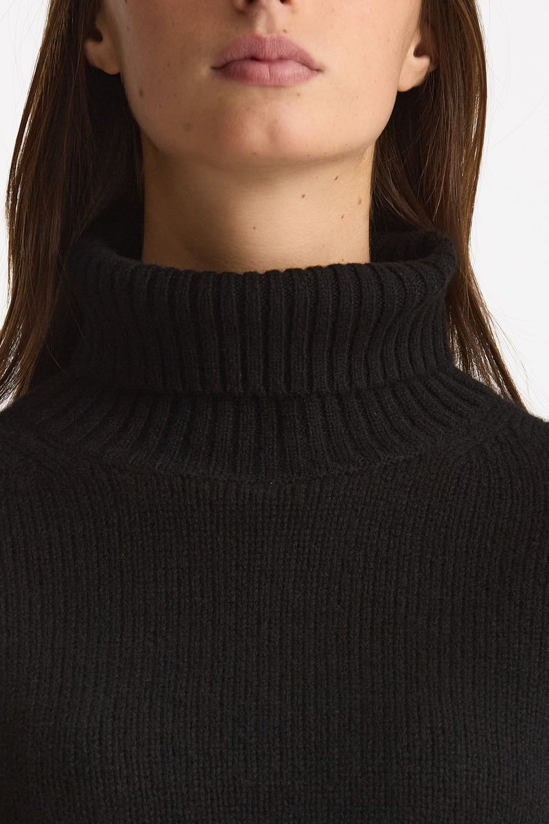 Maglia dolcevita in cashmere a due fili nero women Be you - 5