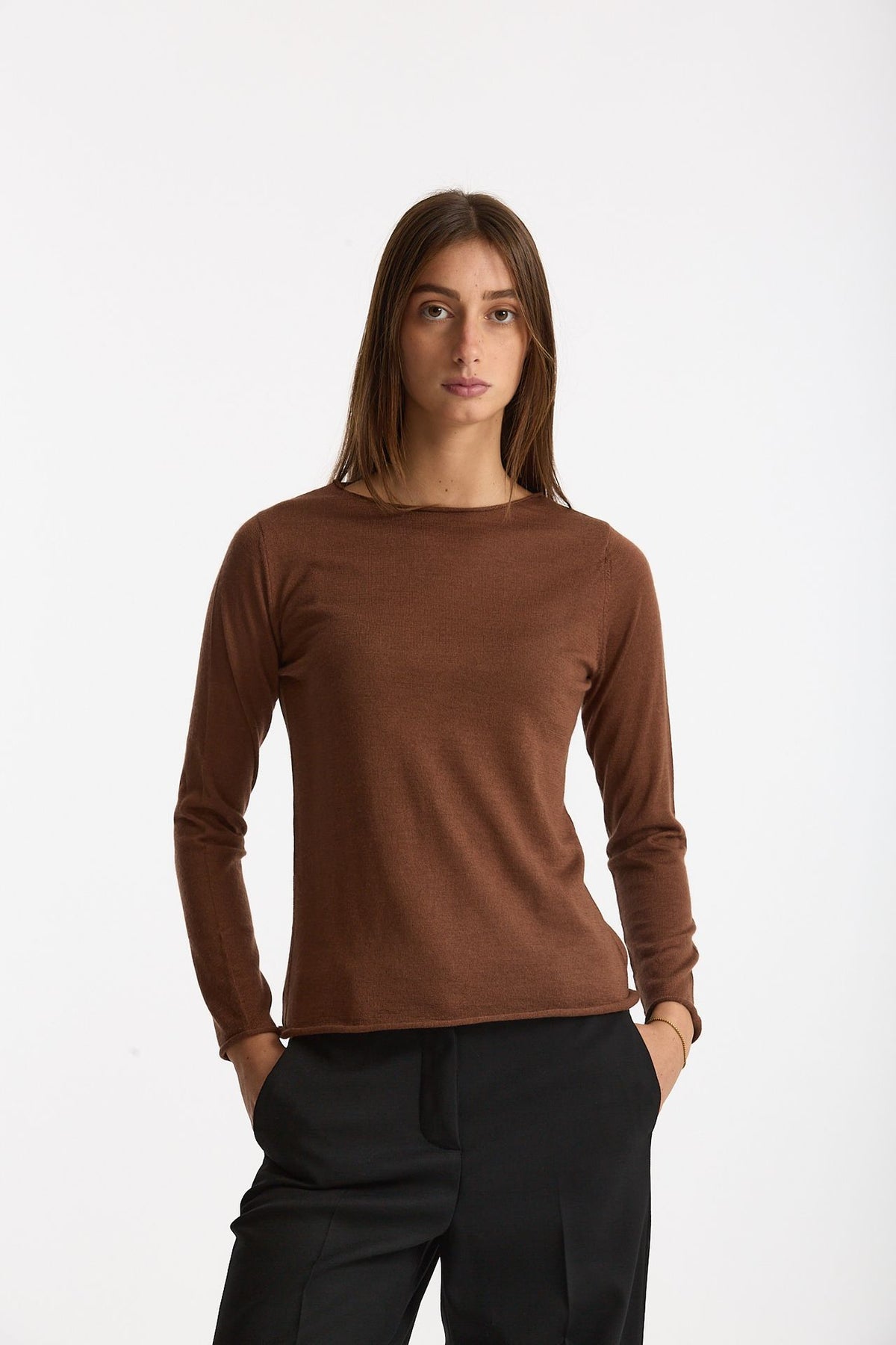 Maglia in cashmere e seta tabacco women Be you - 1