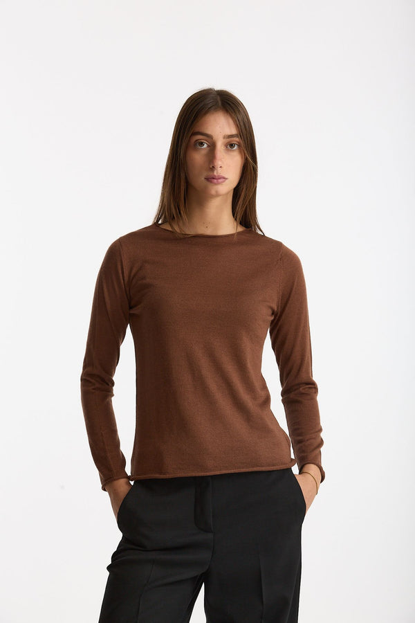 Maglia in cashmere e seta tabacco women Be you