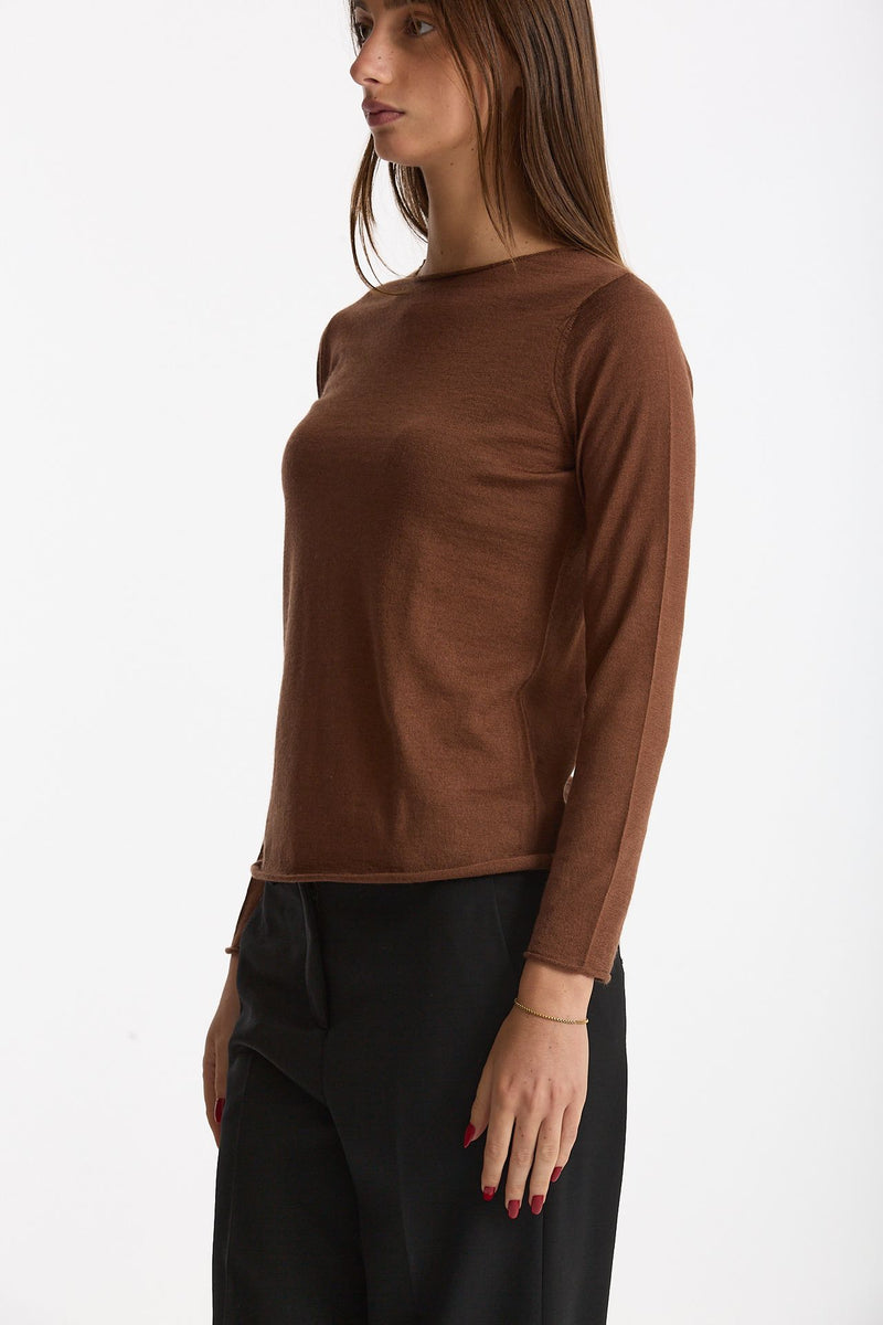 Maglia in cashmere e seta tabacco women Be you - 2