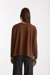 Maglia scollo a v in cashmere e seta tabacco women Be you - 4