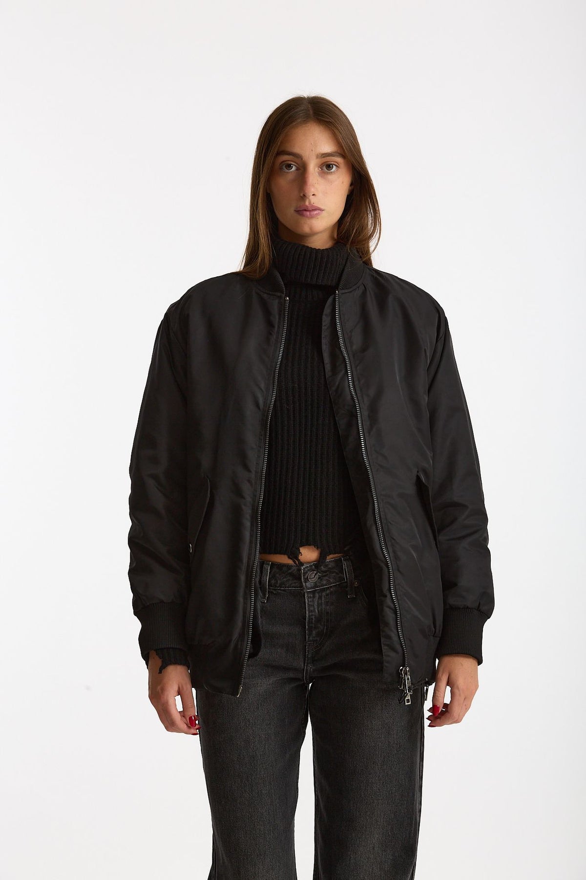 Bomber in nylon nero women Giorgio brato - 1