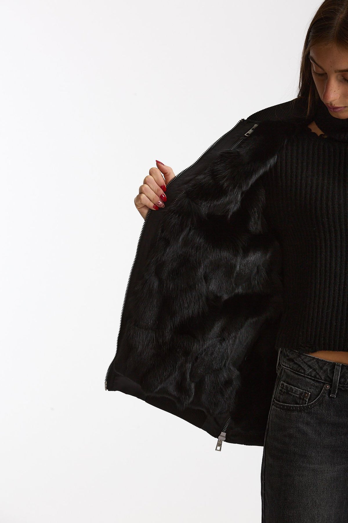 Bomber in nylon nero women Giorgio brato - 5