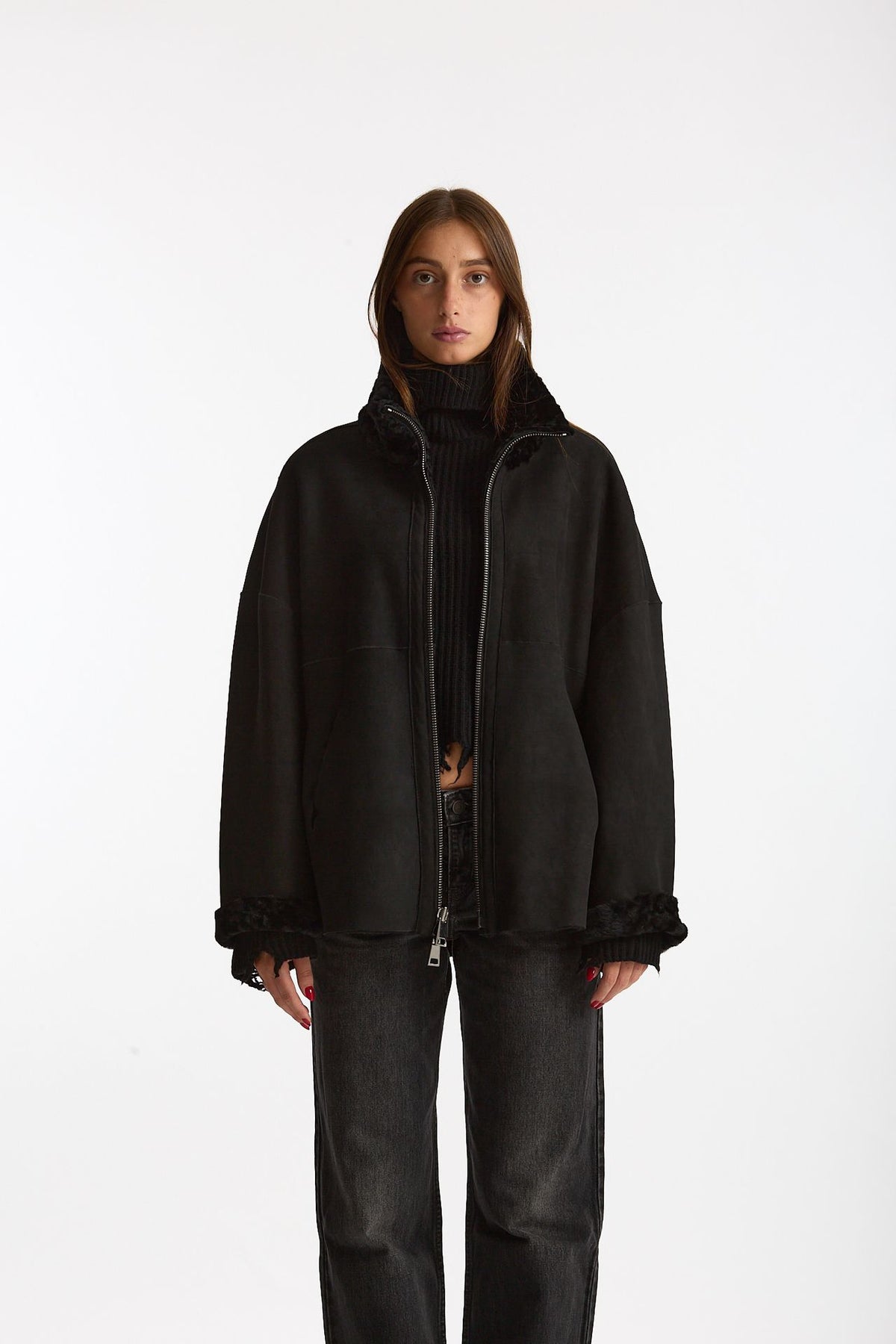 Giubbino in shearling reversibile nero women Giorgio brato - 3