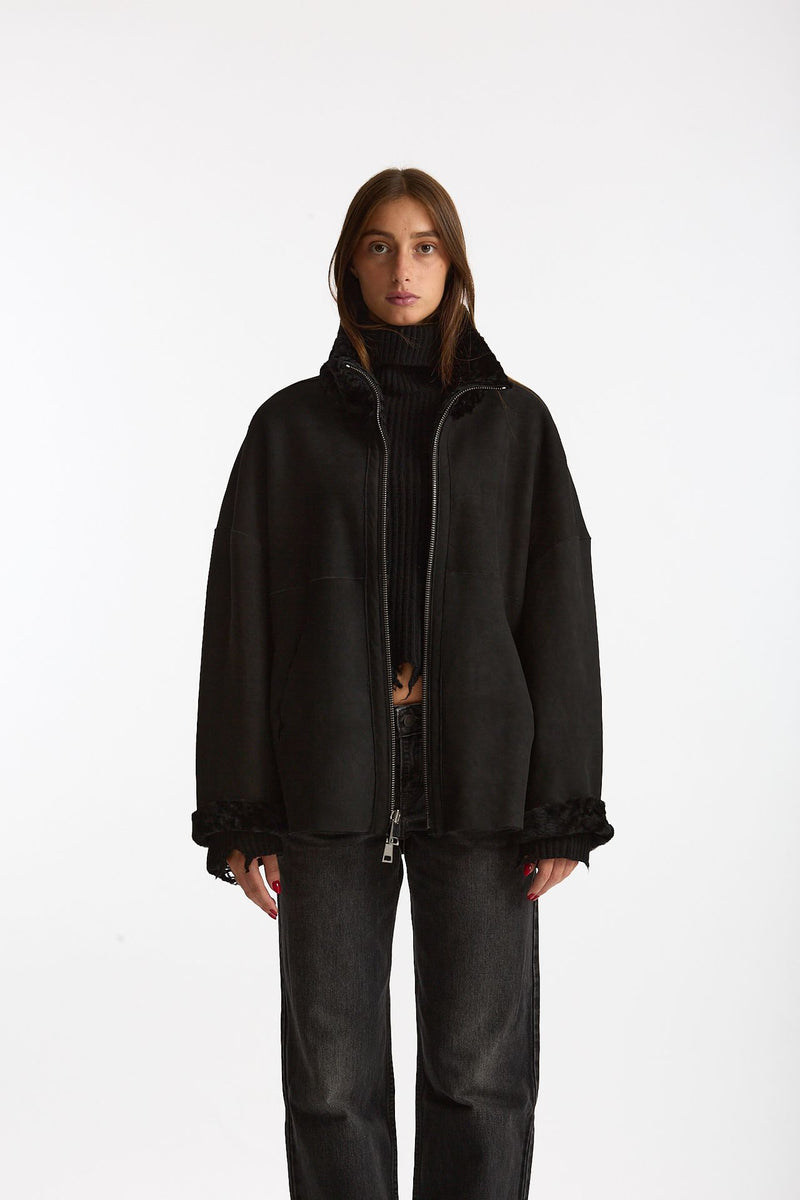 Giubbino in shearling reversibile nero women Giorgio brato - 3