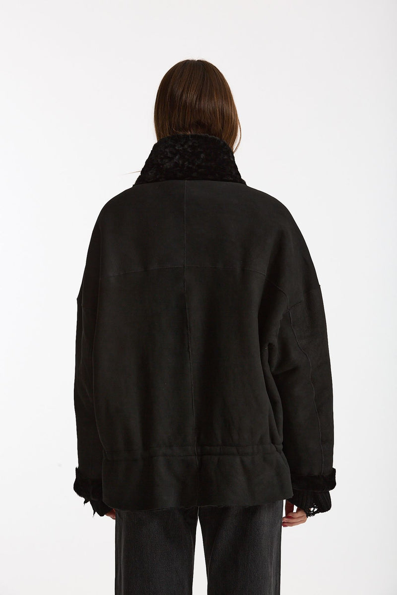 Giubbino in shearling reversibile nero women Giorgio brato - 5