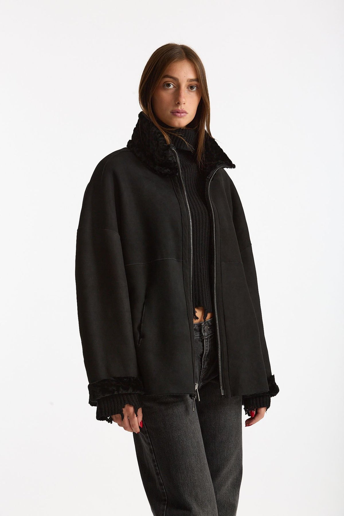 Giubbino in shearling reversibile nero women Giorgio brato - 1