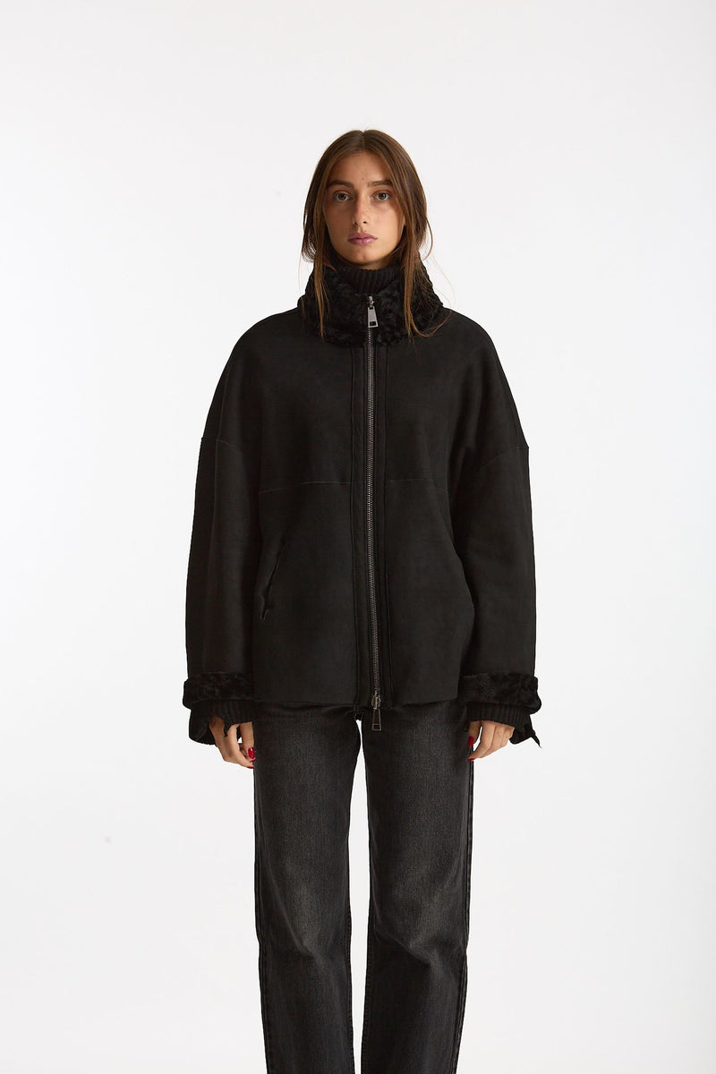 Giubbino in shearling reversibile nero women Giorgio brato - 6