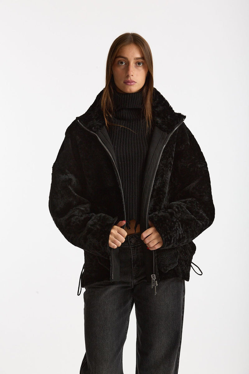 Giubbino in shearling reversibile nero women Giorgio brato - 2