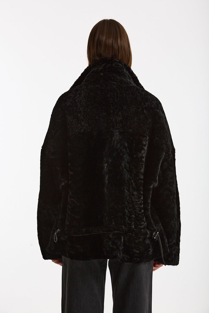 Giubbino in shearling reversibile nero women Giorgio brato - 7