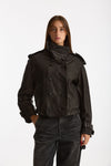 Giubbino in pelle collo alto nero women Giorgio brato - 4