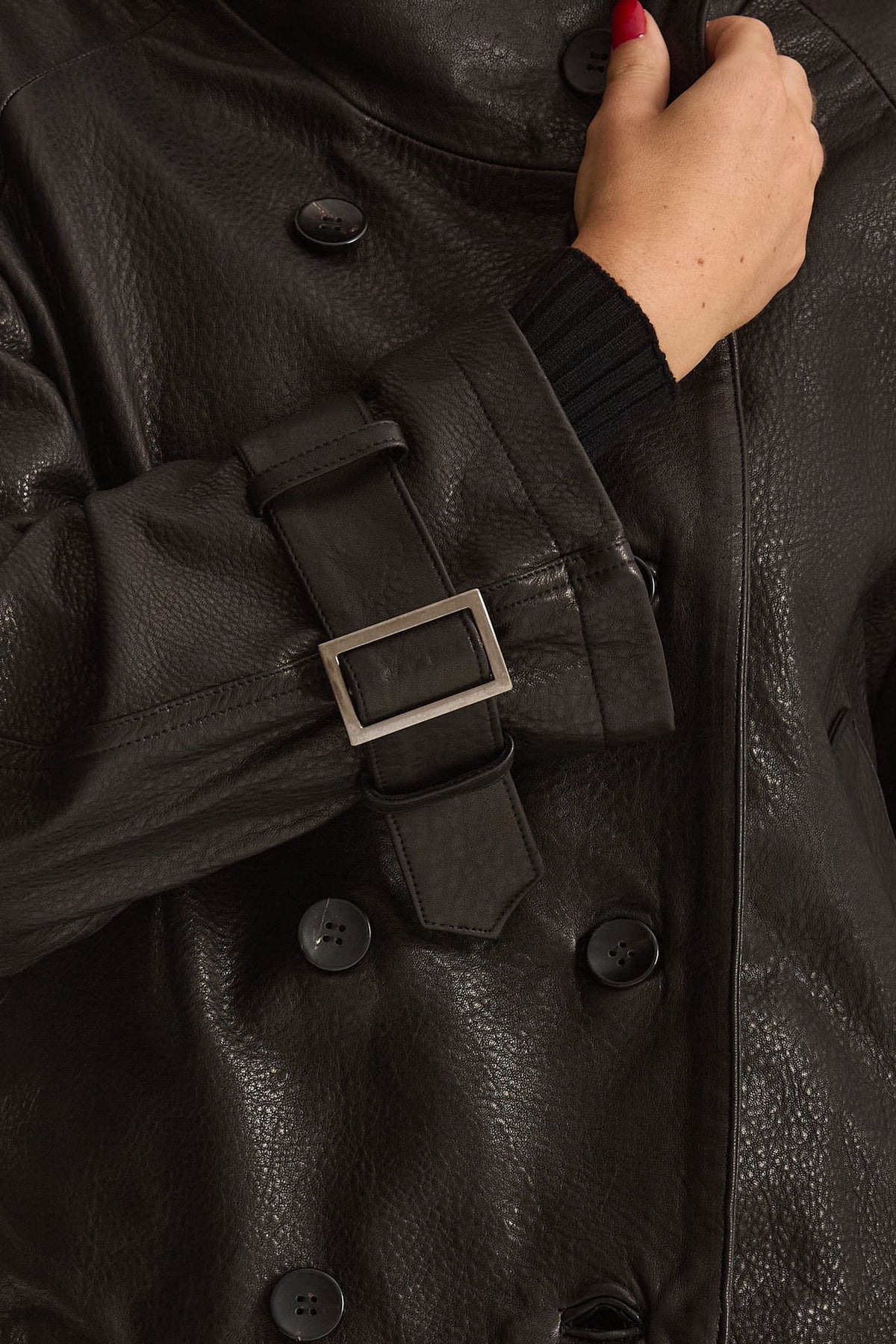 Giubbino in pelle collo alto nero women Giorgio brato - 5
