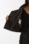Giubbino in pelle collo alto nero women Giorgio brato - 6
