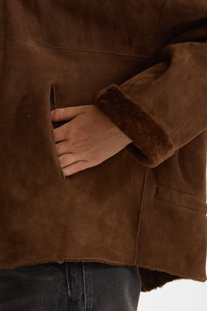 Giubbino in shearling reversibile miele women Giorgio brato - 6