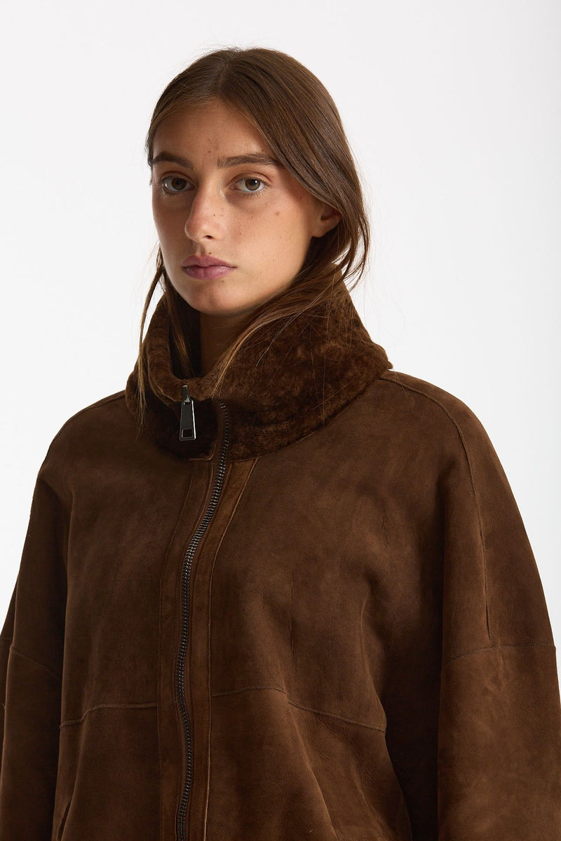 Giubbino in shearling reversibile miele women Giorgio brato - 7