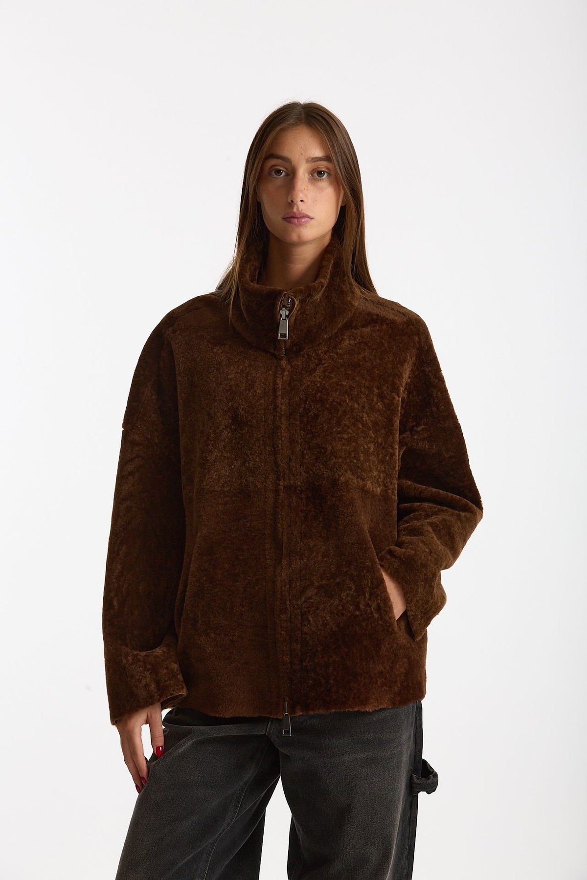 Giubbino in shearling reversibile miele women Giorgio brato - 2