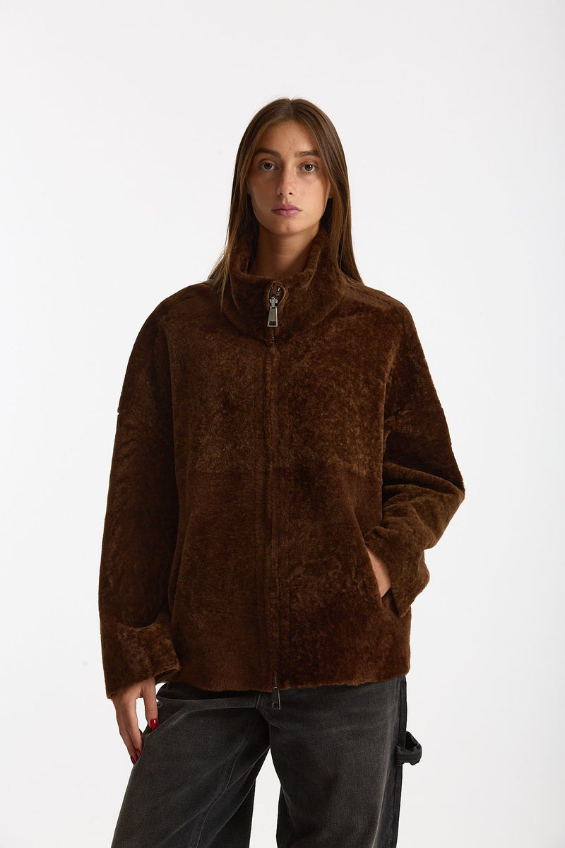 Giubbino in shearling reversibile miele women Giorgio brato - 2