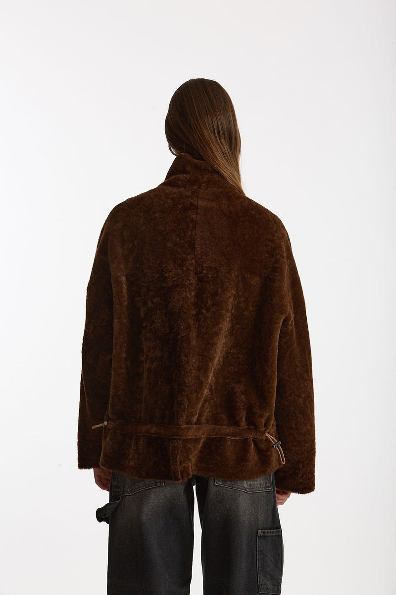 Giubbino in shearling reversibile miele women Giorgio brato - 8