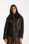 Giubbino over in pelle testa moro women Giorgio brato - 6