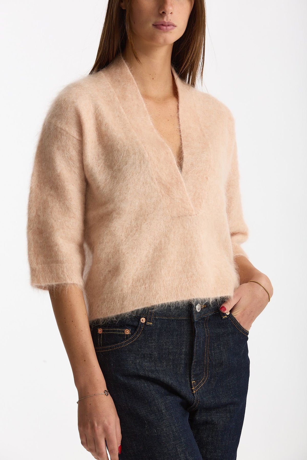 Maglia ABEL girocollo oversize rosa tenue women Department five - 1