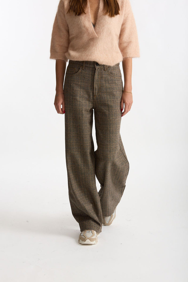 Pantalone EXPRESS check wide leg grigio women Department five - 5