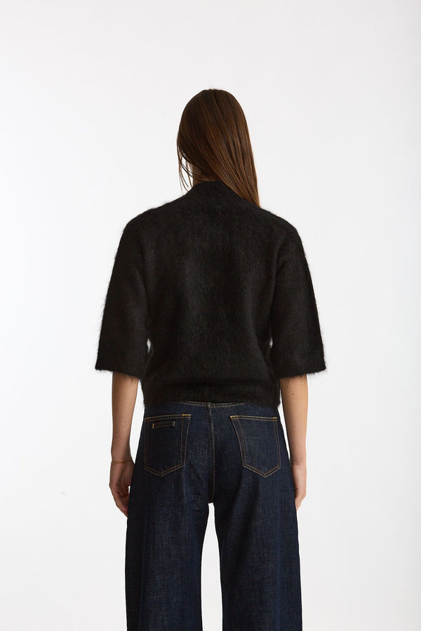 Maglia APPLE collo a v nero women Department five