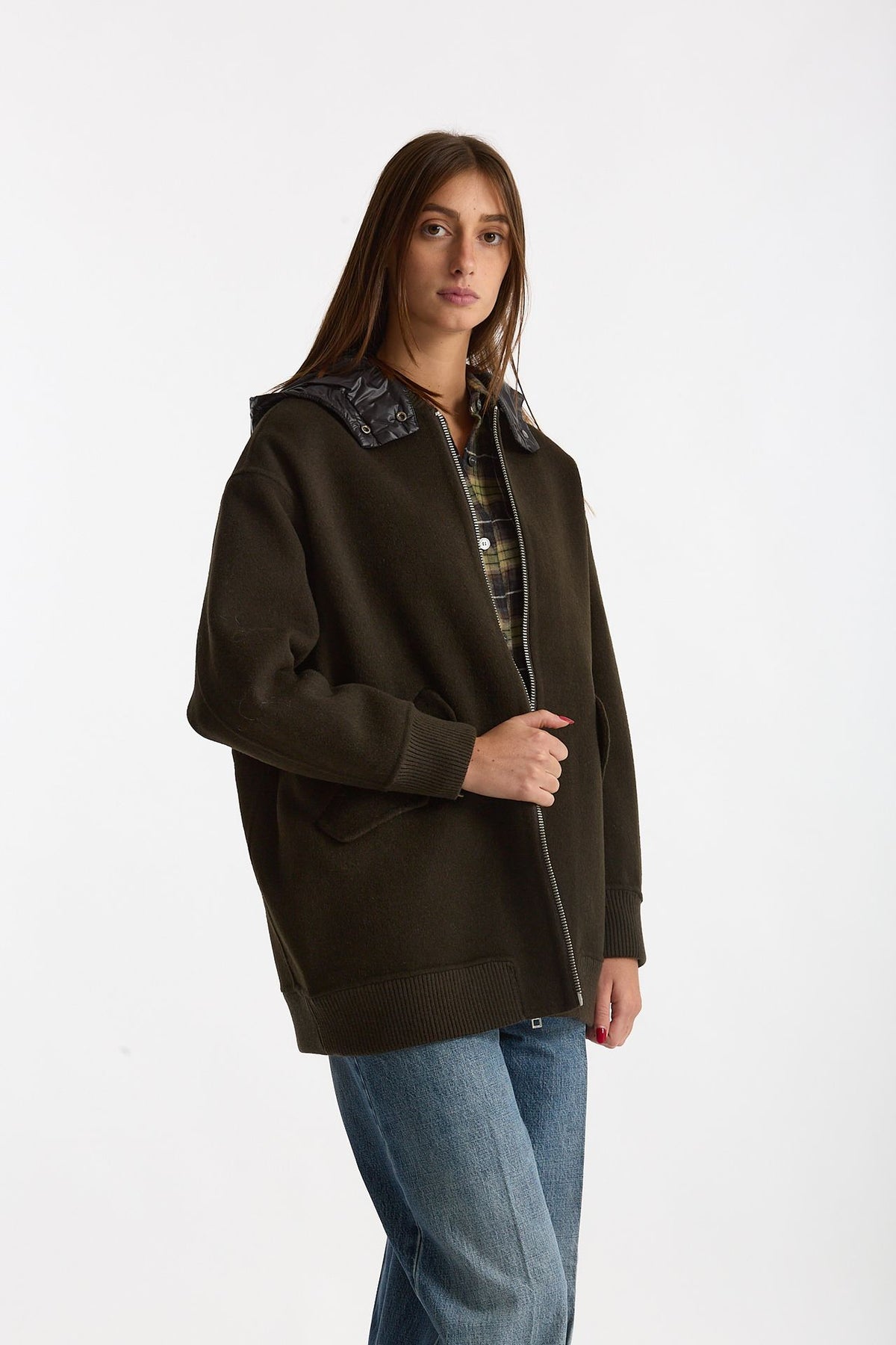 Bomber in lana ISLA verde militare women Department five - 4